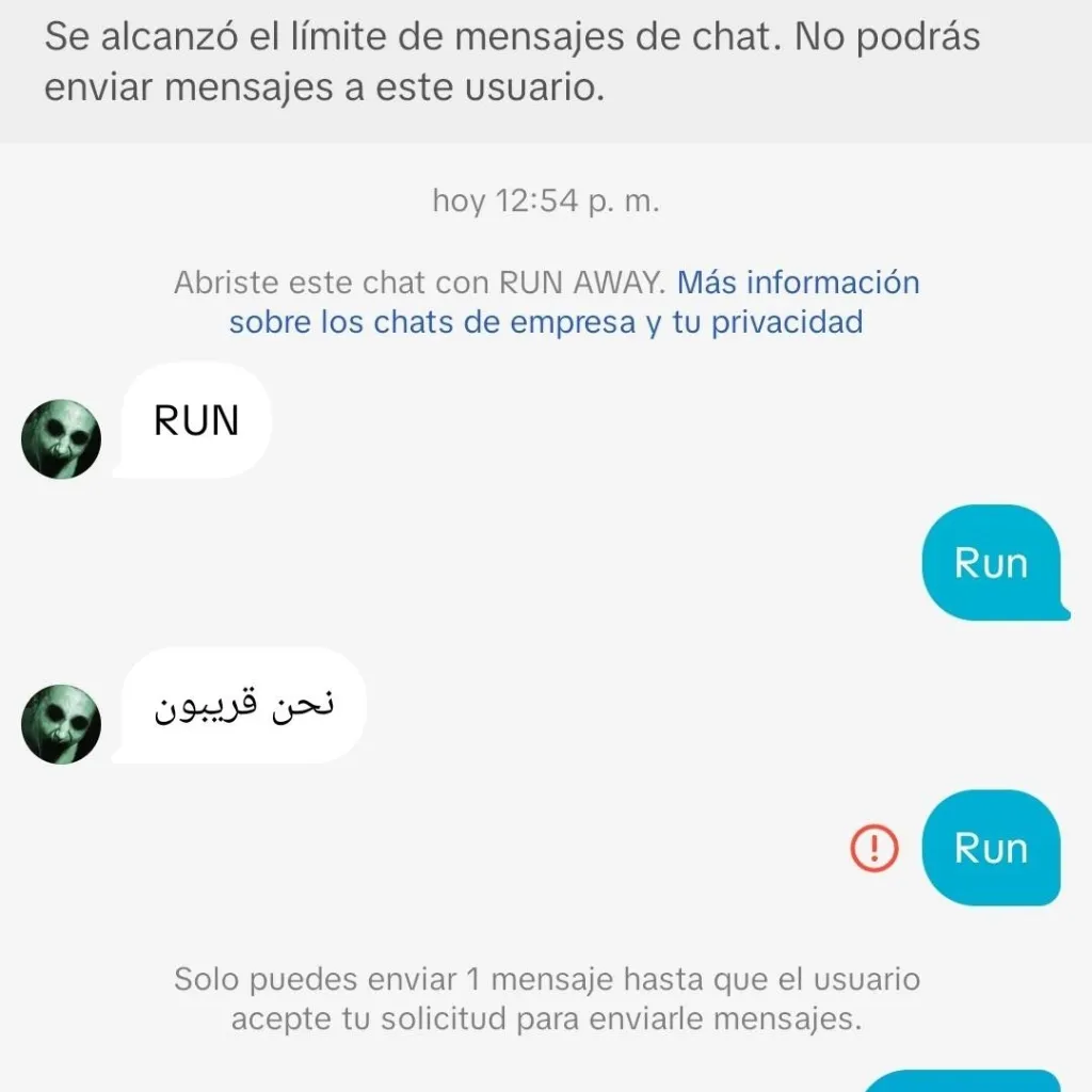 chat with ai character: run away