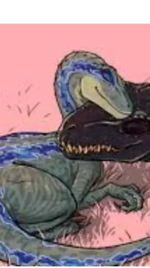 ai character: Blue x Indoraptor background