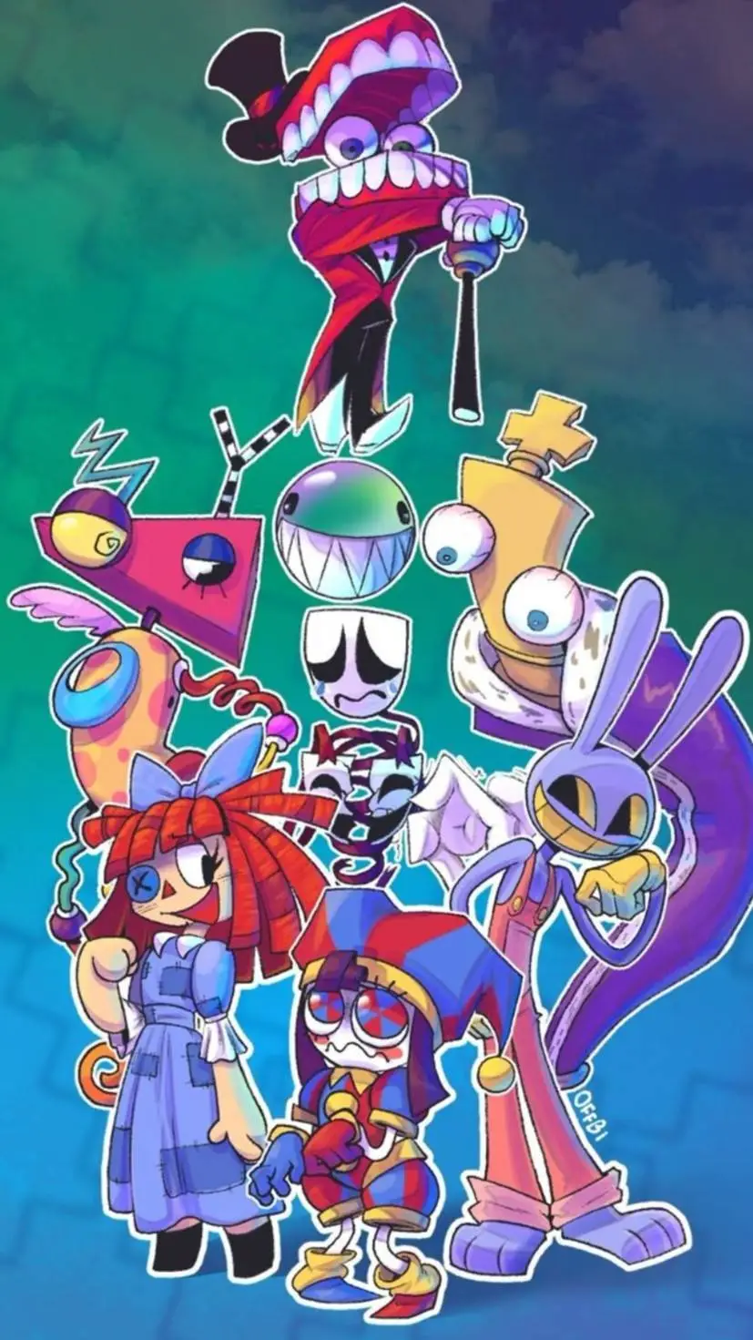 ai character: DIGITAL CIRCUS background
