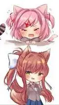 ai character: Monika & Natsuki background