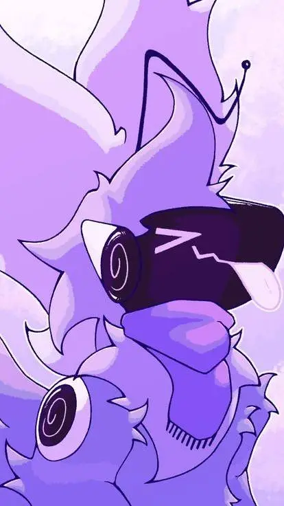 ai character: Grape 🍇protogen!  background