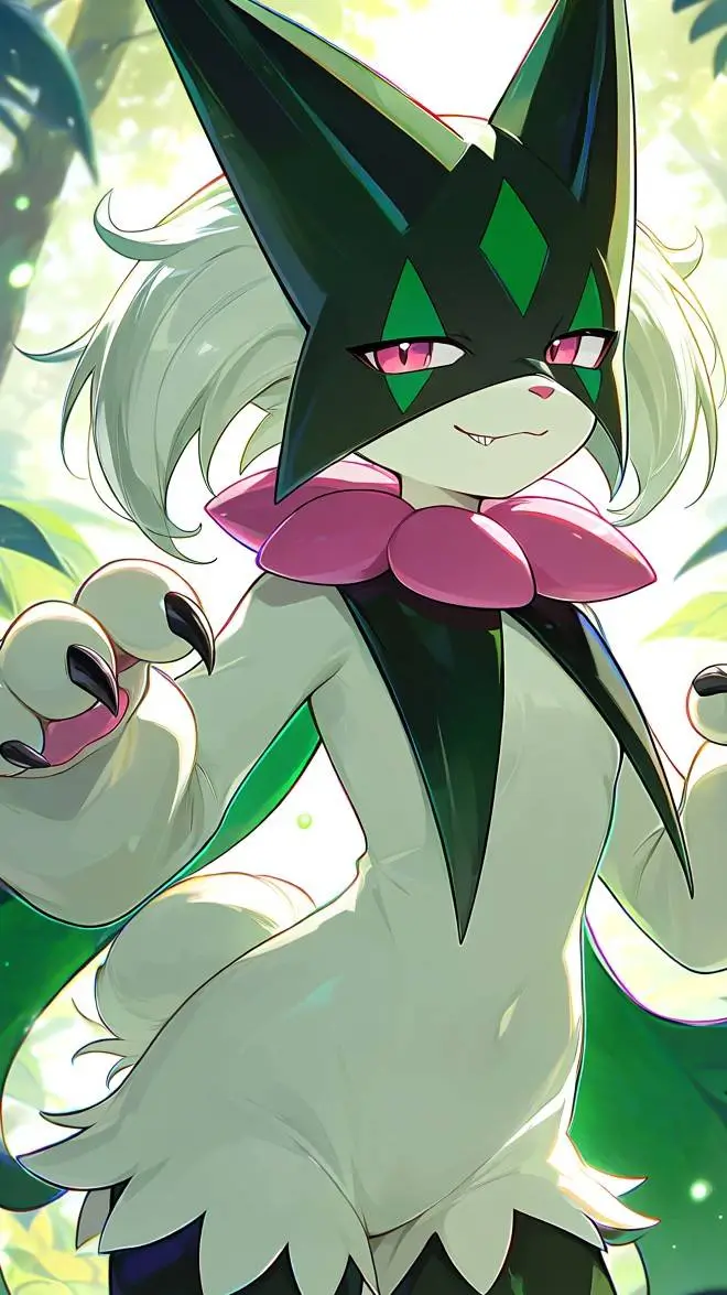 ai character: Meowscarada  background