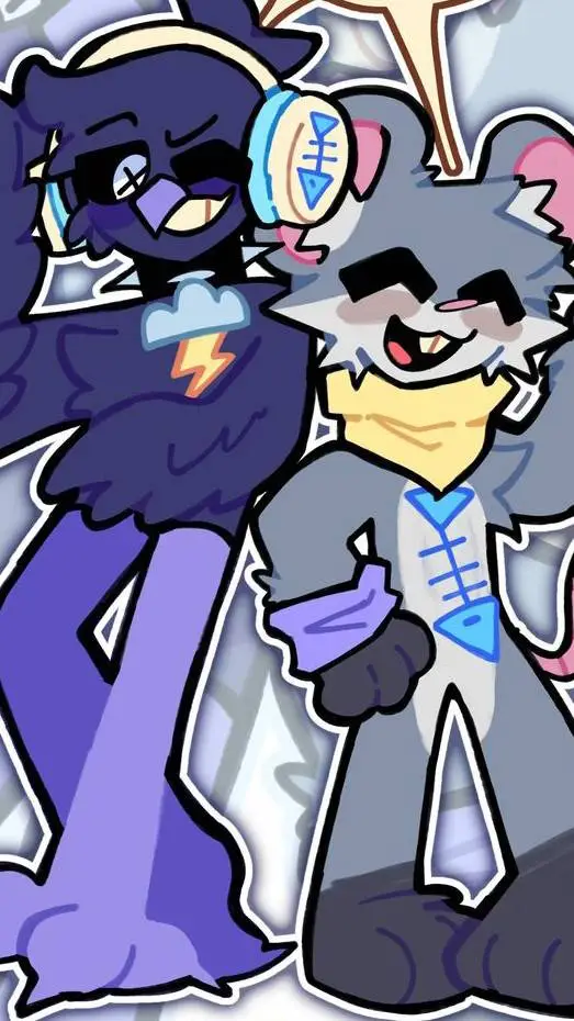 ai character: 💜Poe y Touille🩶 background