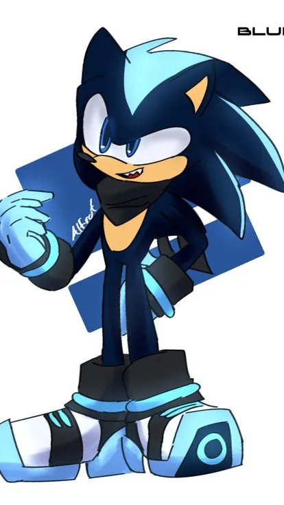 ai character: Blue flash background