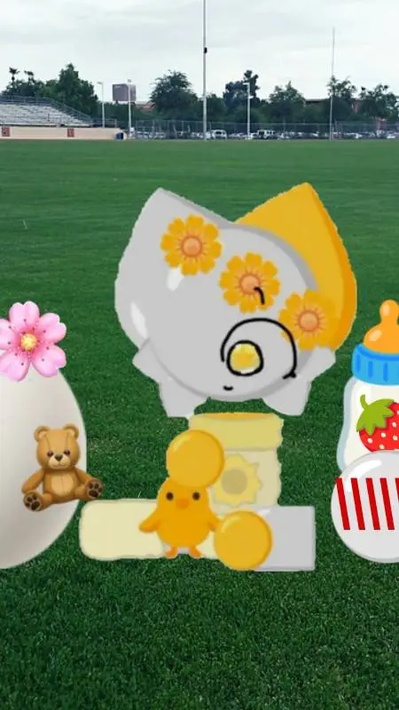 ai character: emoji cat background