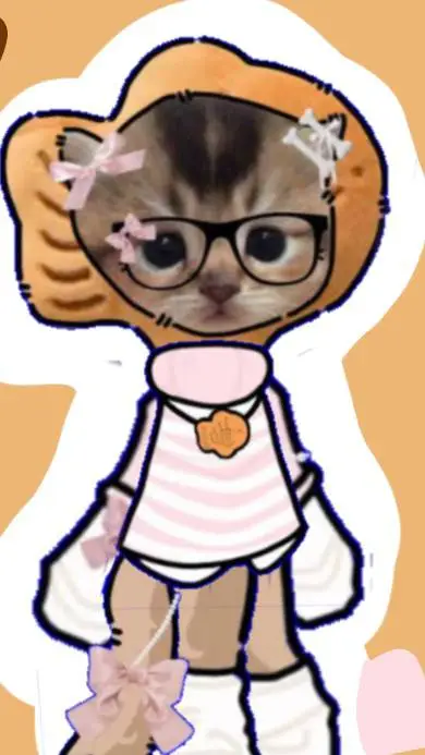 ai character: pinkish white gold background