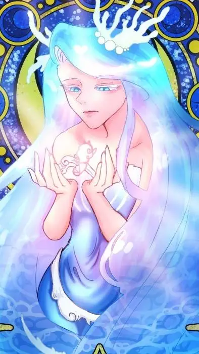 ai character: 🔵Sea Fairy🌊 background