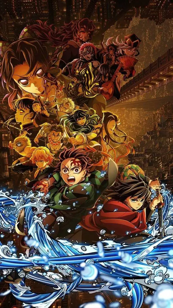 ai character: Kny Demon slayer background