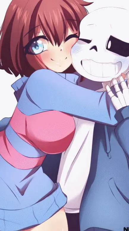 ai character: Sans y Frisk background