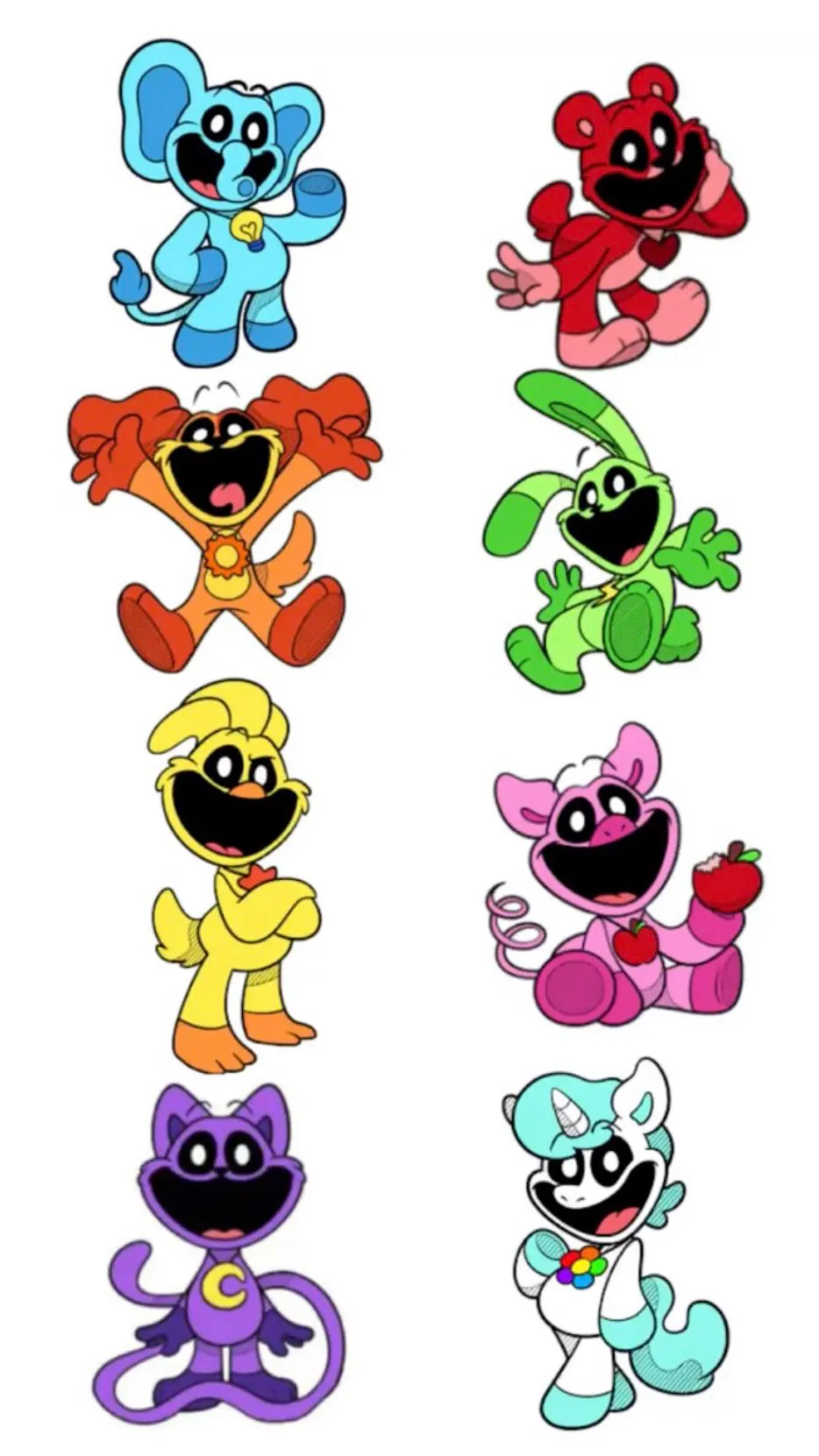 ai character: Smiling critters background