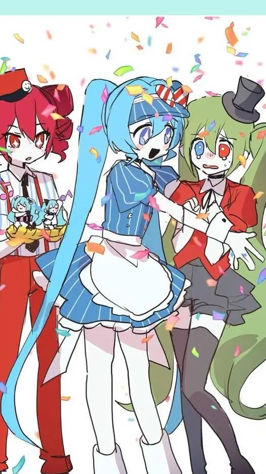 ai character: Meg and Teto  background