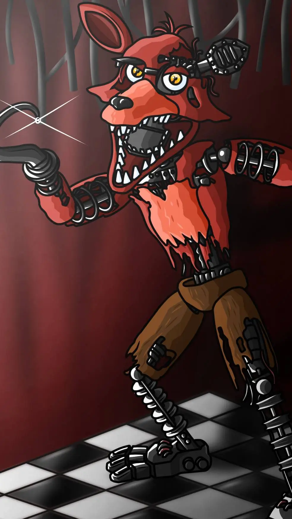 ai character: witherd foxy background