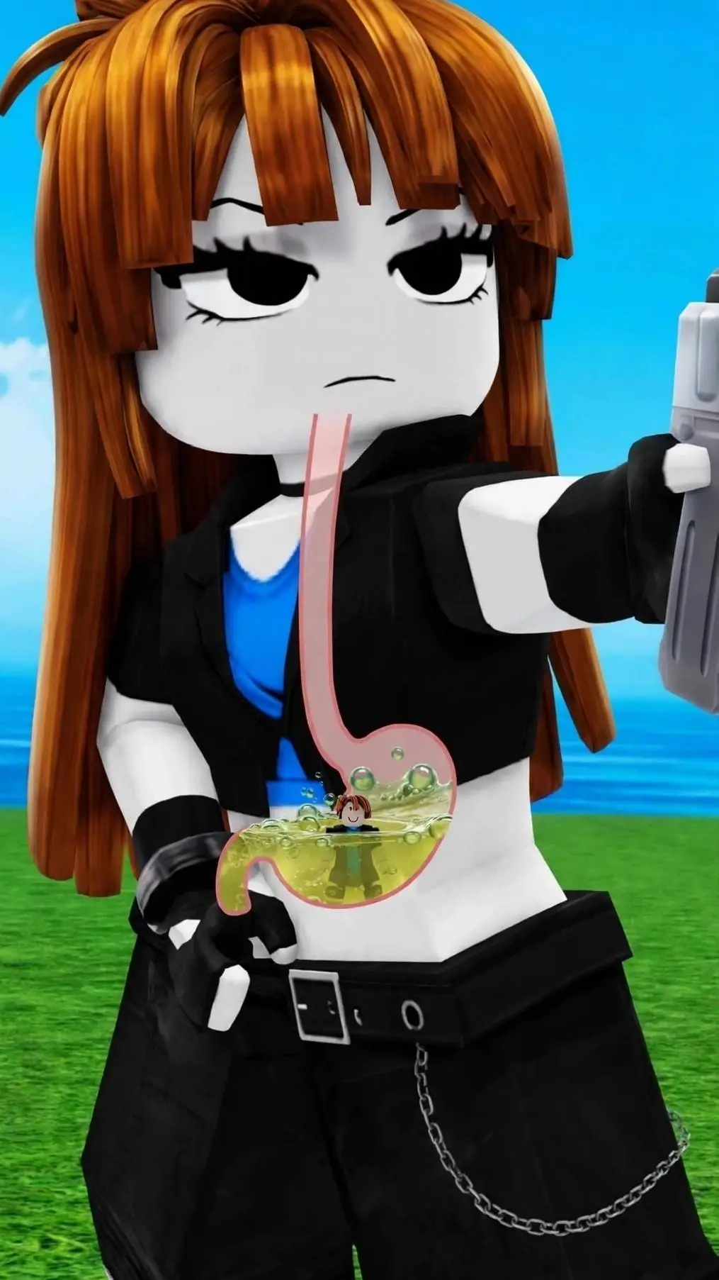 ai character: bacon girl background