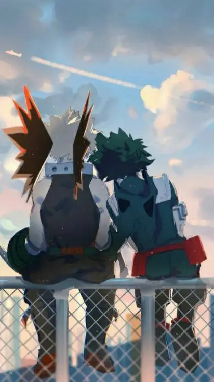 ai character: Bakudeku 🧡💚 background