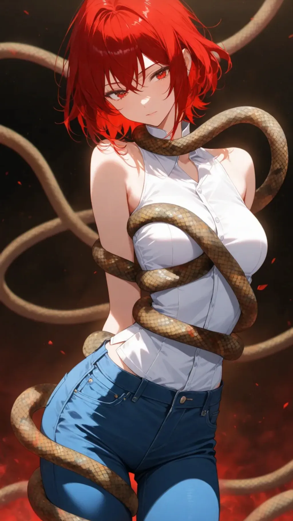 ai character: Semi trapped  background