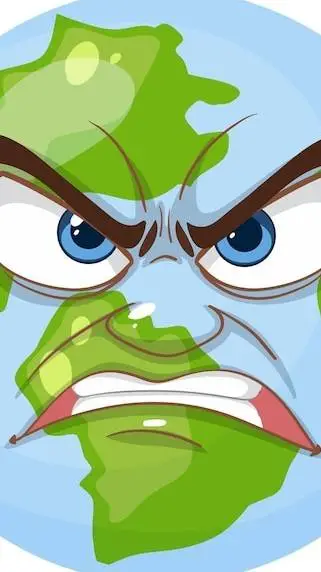 ai character: Earth is angry background