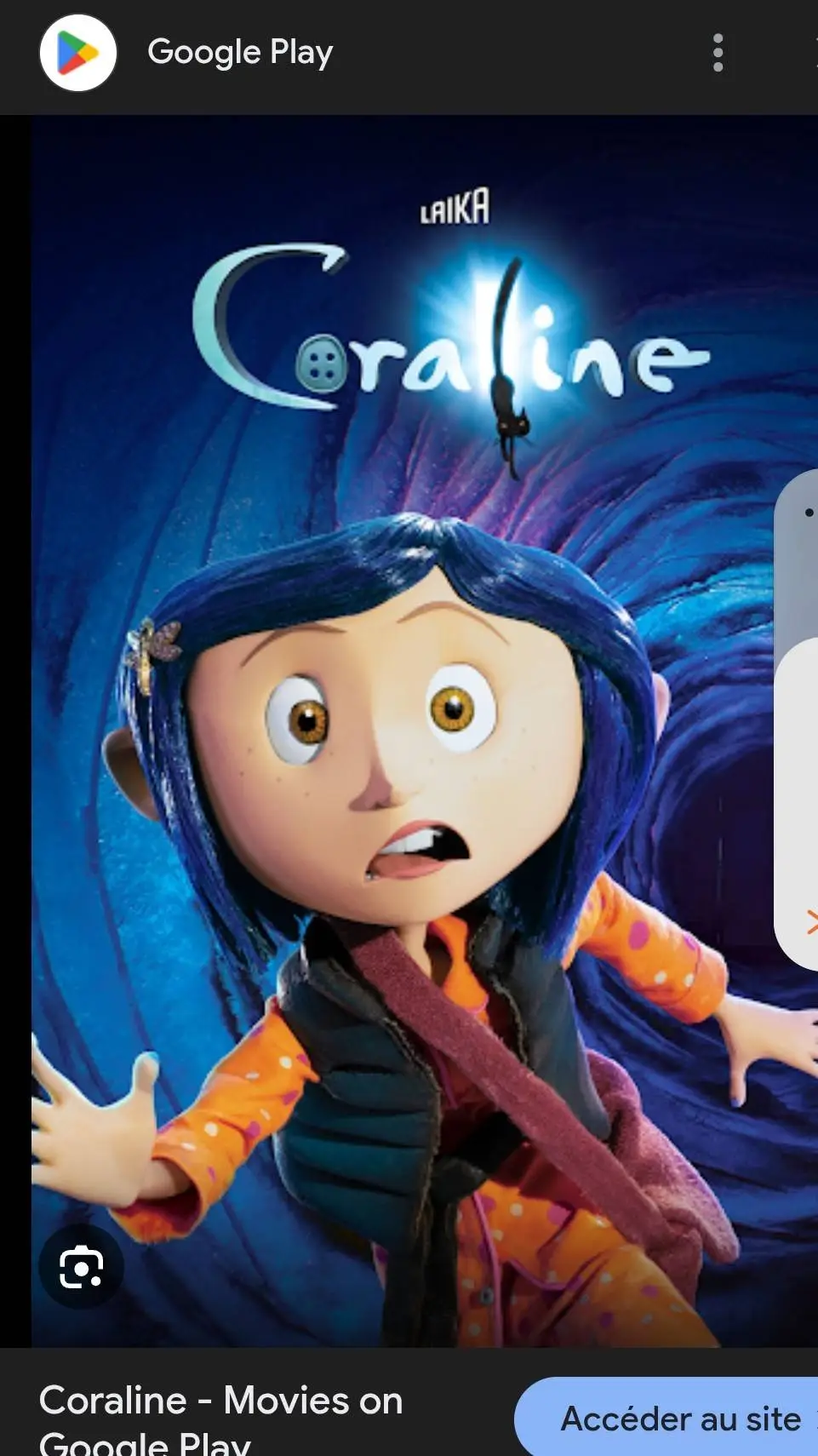 ai character: coraline  background