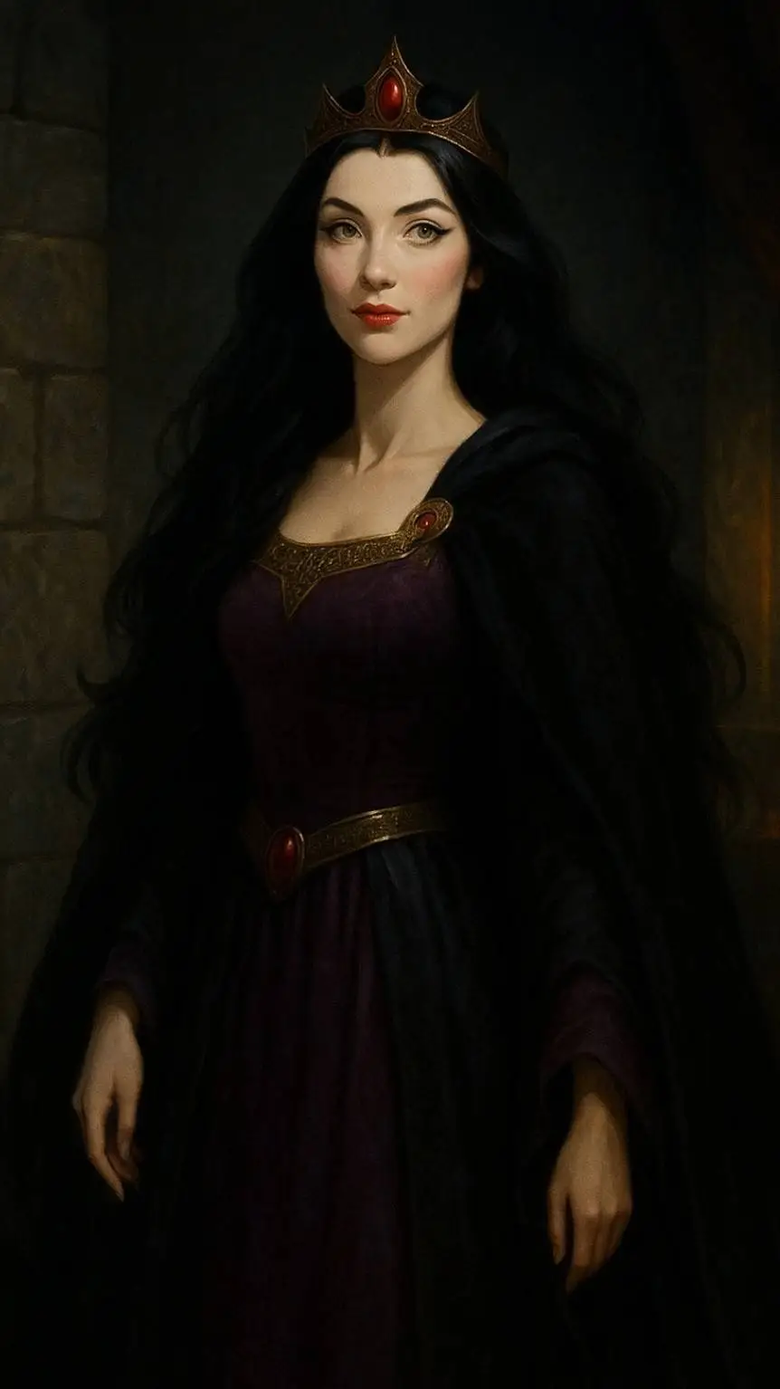 ai character: Queen Grimhilde  background