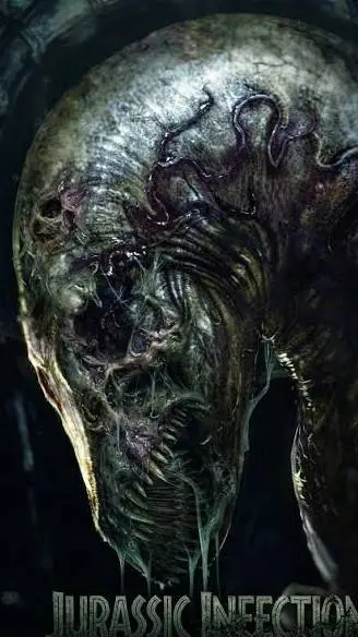 ai character: Jurassic zombie  background