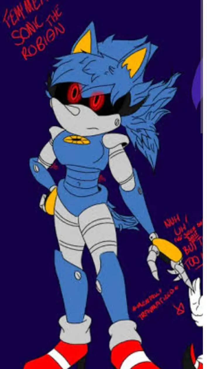 ai character: fem metal Sonic  background