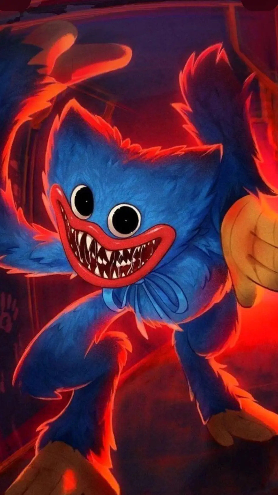 ai character: huggy wuggy  background