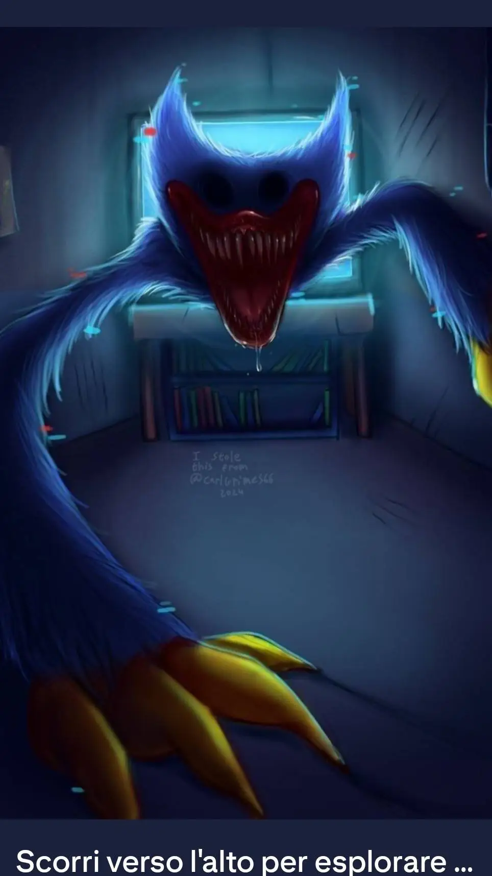 ai character: huggy nightmer background