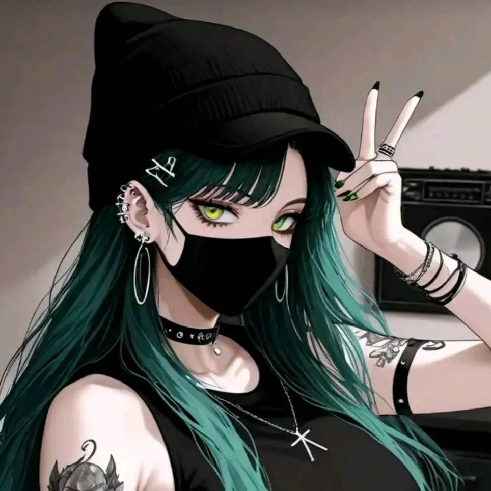 chat with ai character: emo💙🖤💚