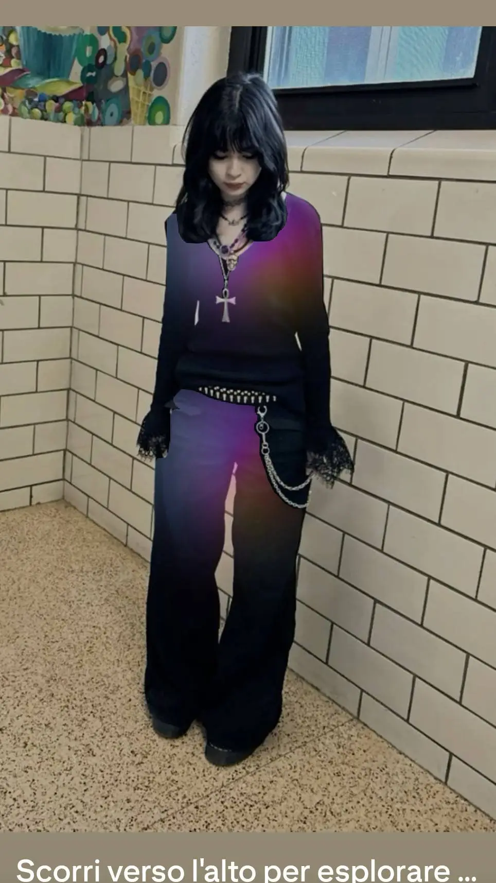 ai character: ghotica girl background