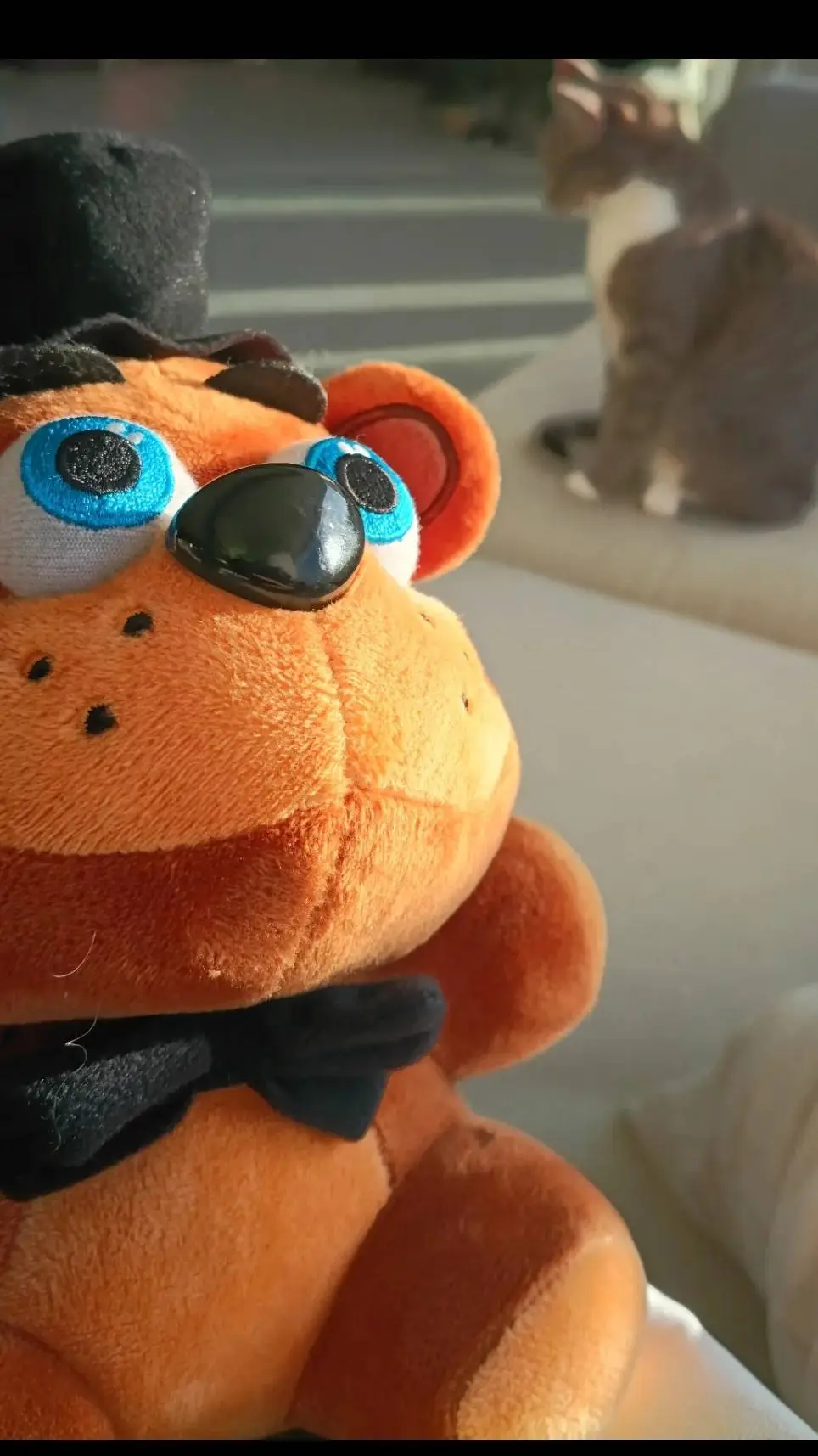 ai character: Freddy plush background