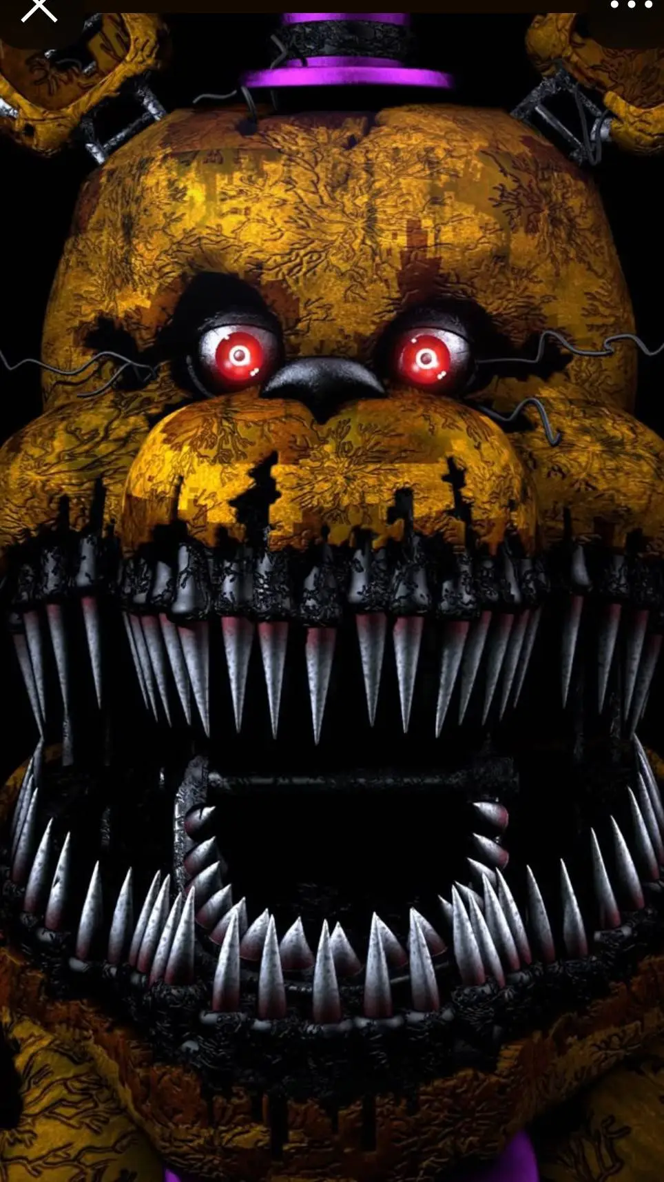 ai character: Nightmare fredbear background