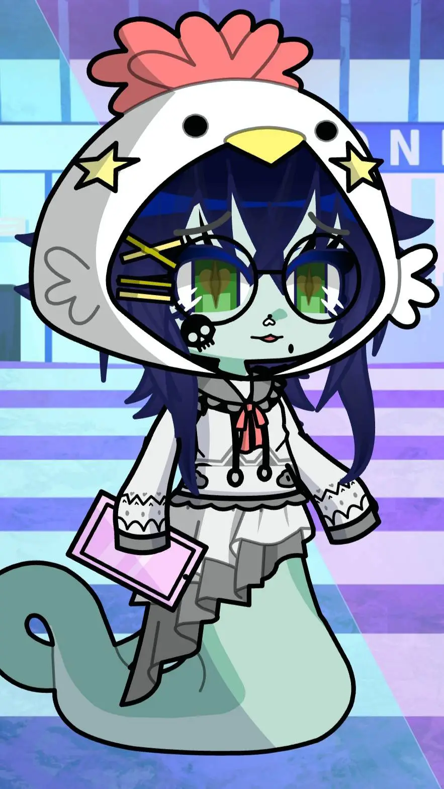 ai character: fin background