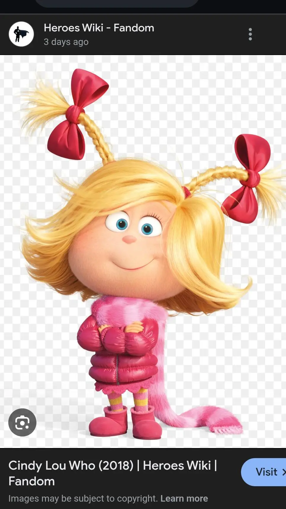 ai character: cindy lou who background
