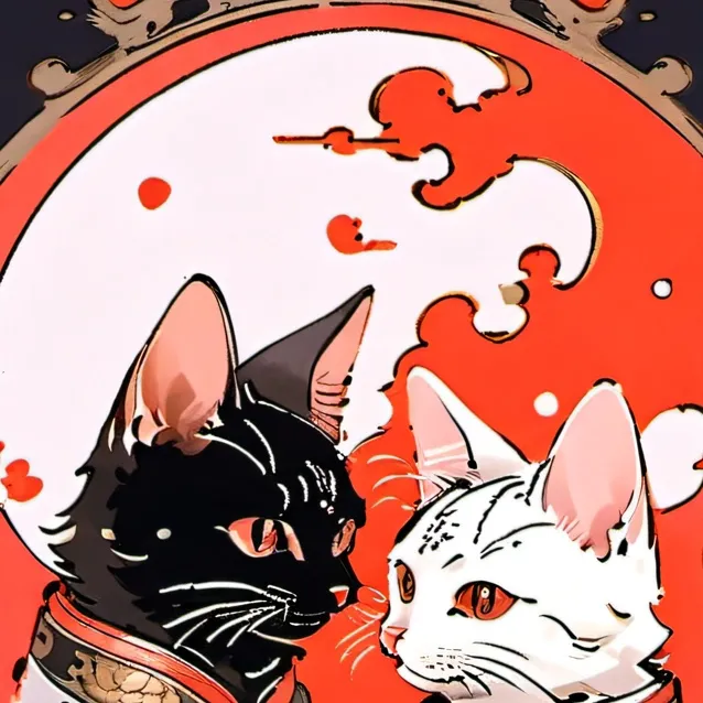 chat with ai character: Yin and yang cats