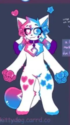 ai character: KittyDog Crystal!! background