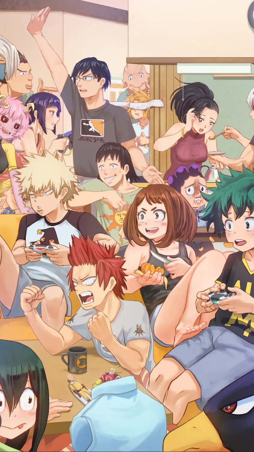 ai character: Mha sleepover background