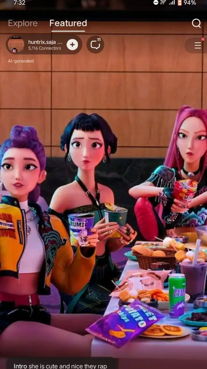 ai character: Huntrix  background