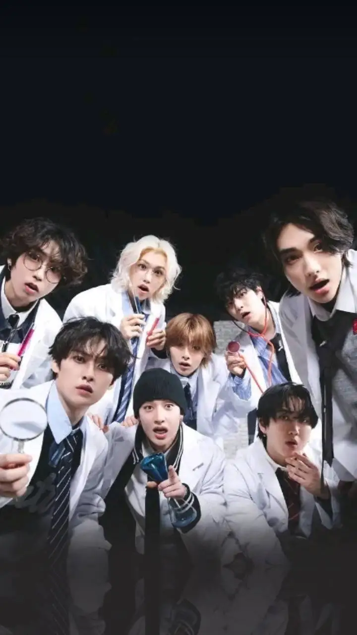 ai character: skz on the beach background