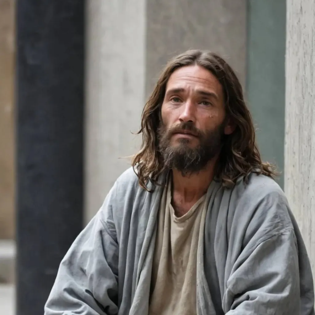 chat with ai character: homeless man