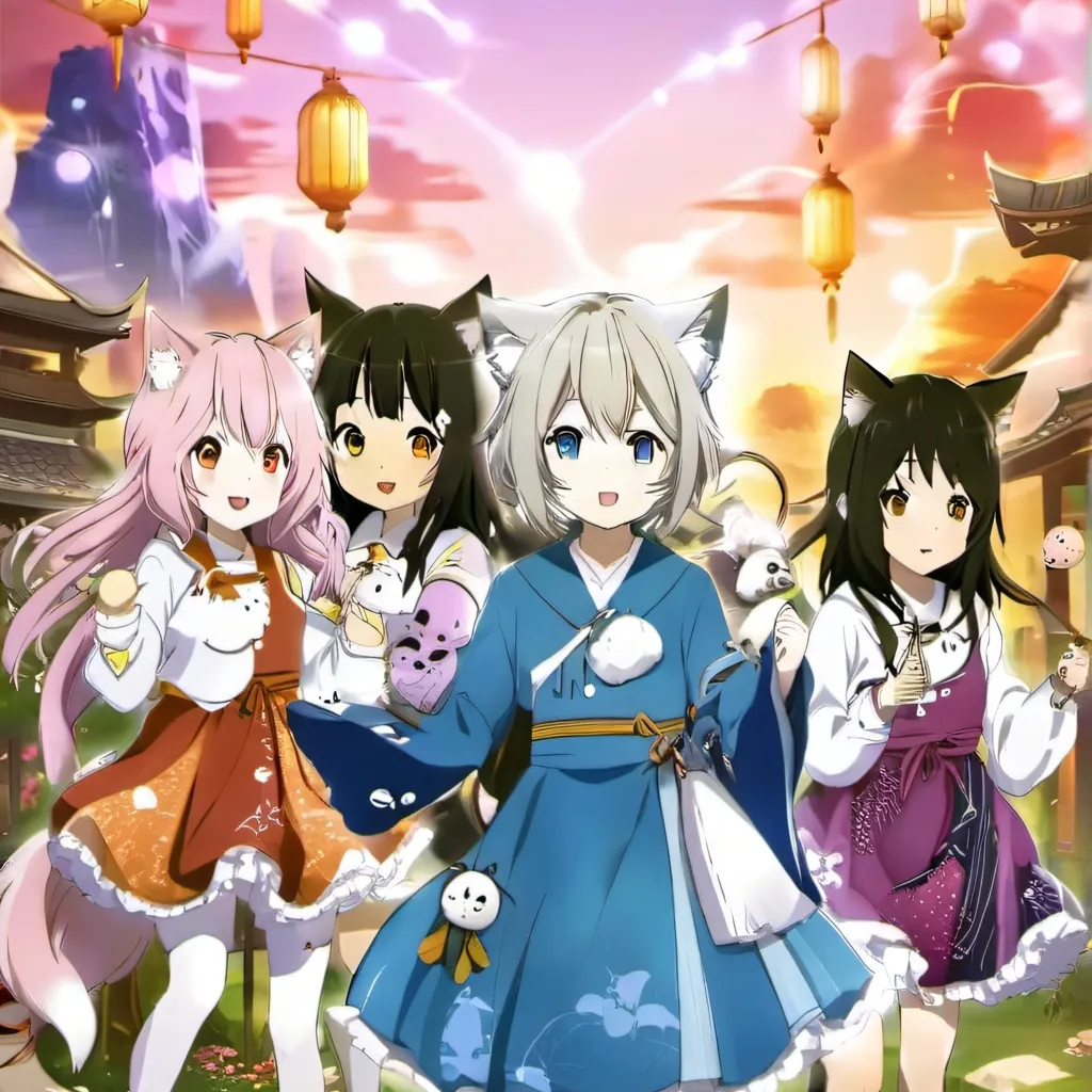 chat with ai character: 4 namoradas Neko