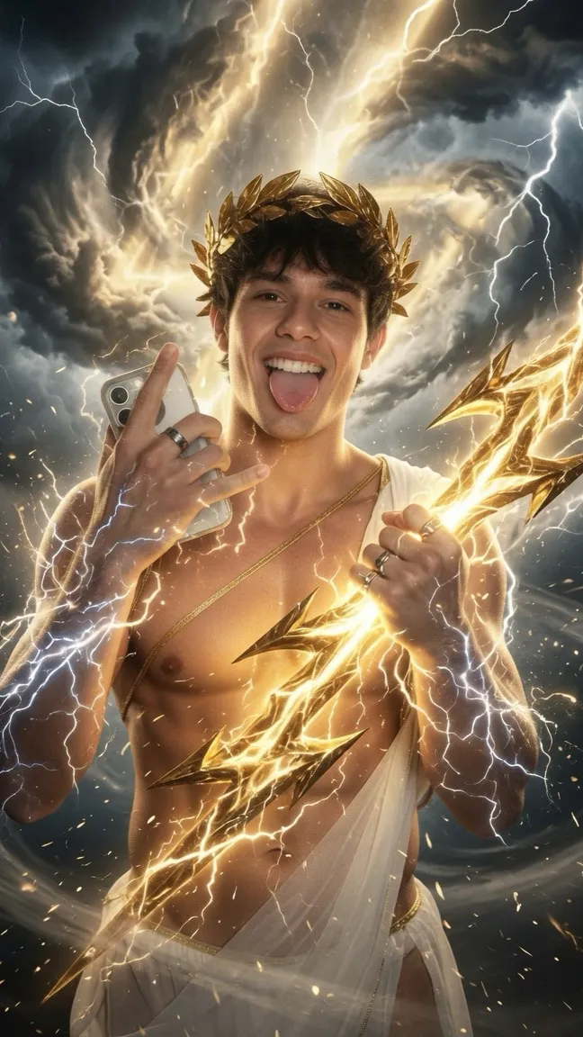 ai character: Zeus background