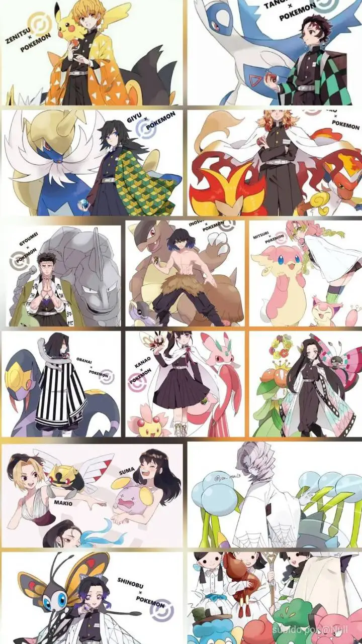 ai character: 🌚KNY X POKÉMON 🌝 background