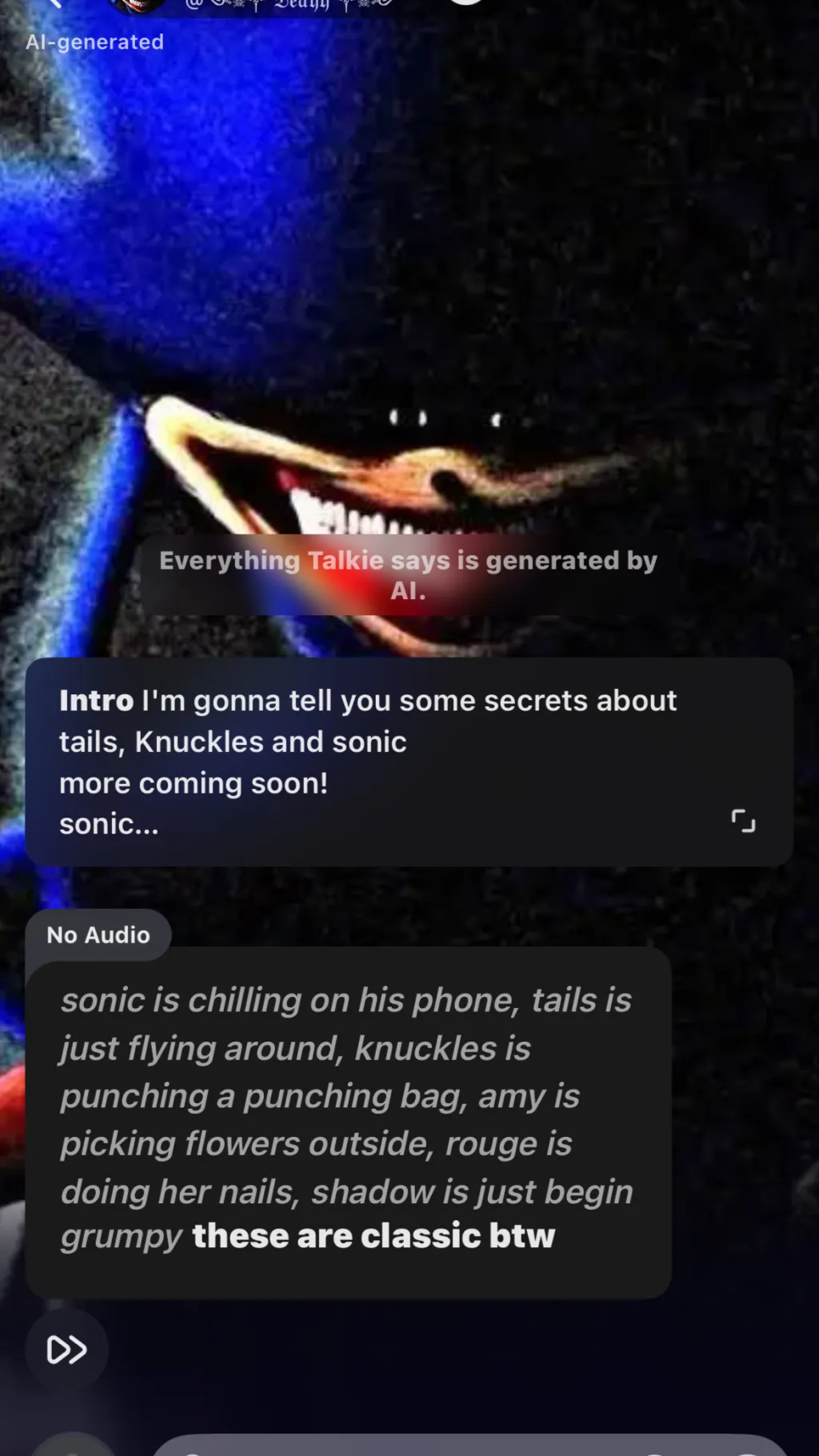 ai character: Sonic background