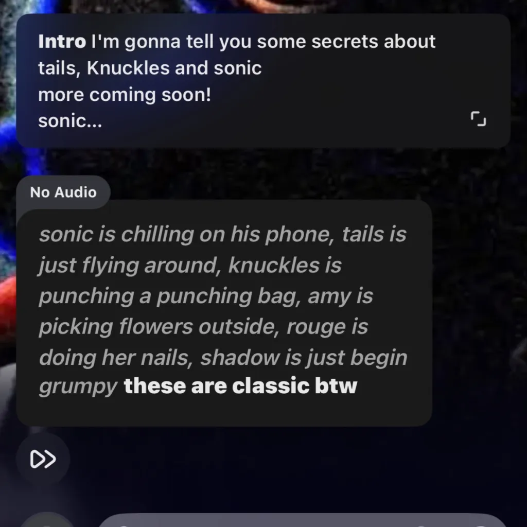 chat with ai character: Sonic