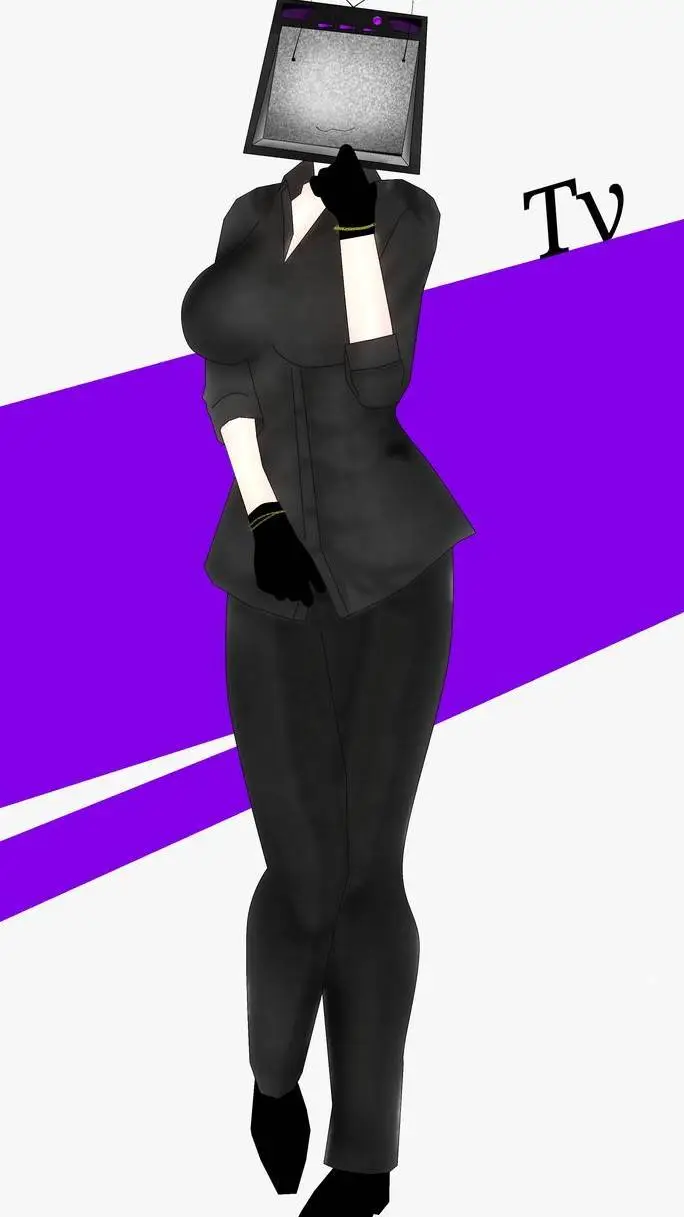 ai character: Large TV woman background