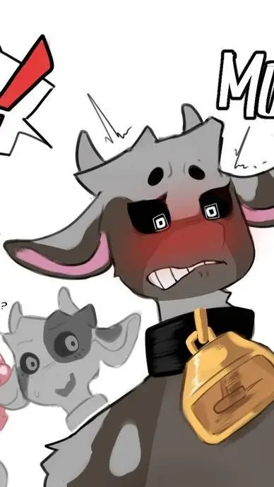 ai character: cow Mie background