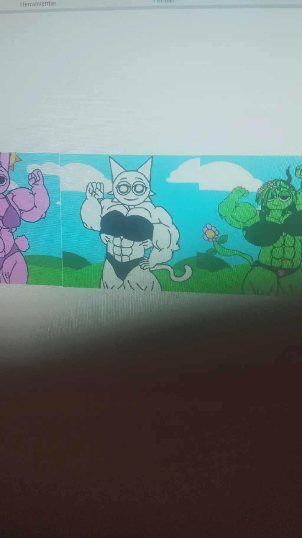 ai character: sprunkis chicas,gy background