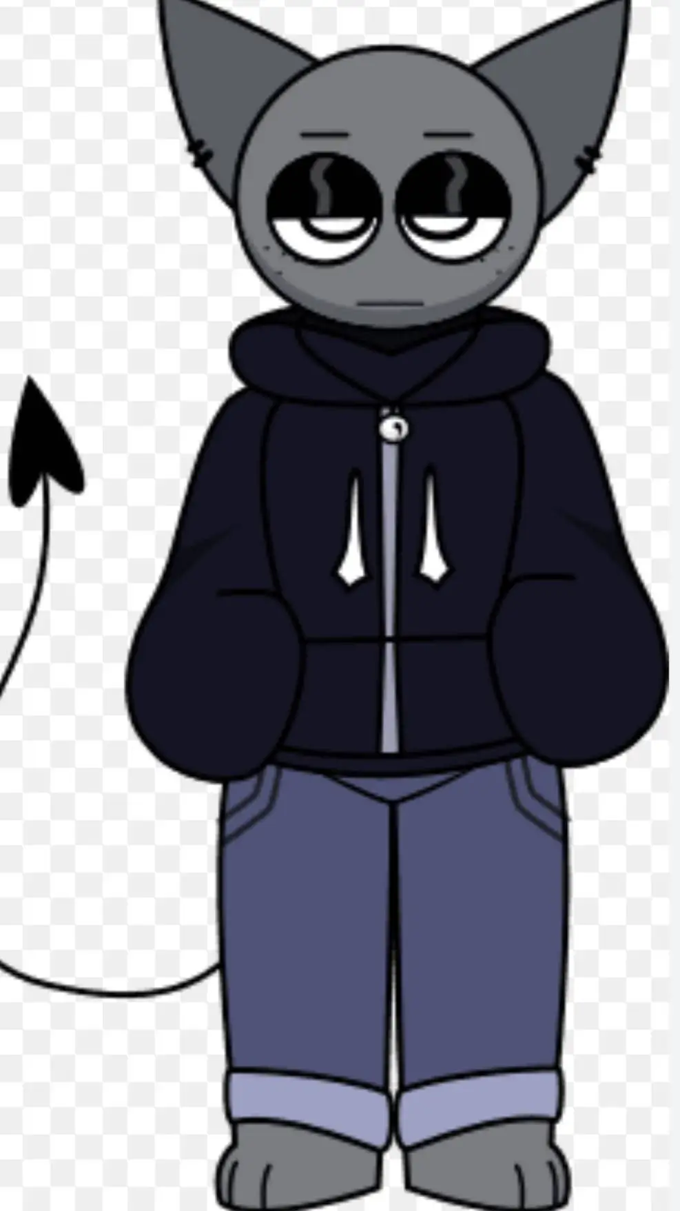 ai character: gray Xd background