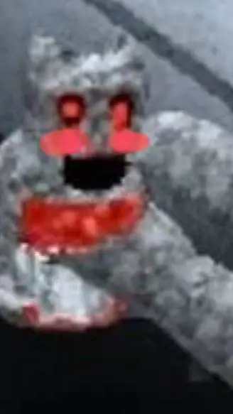 ai character: white scary baboon background