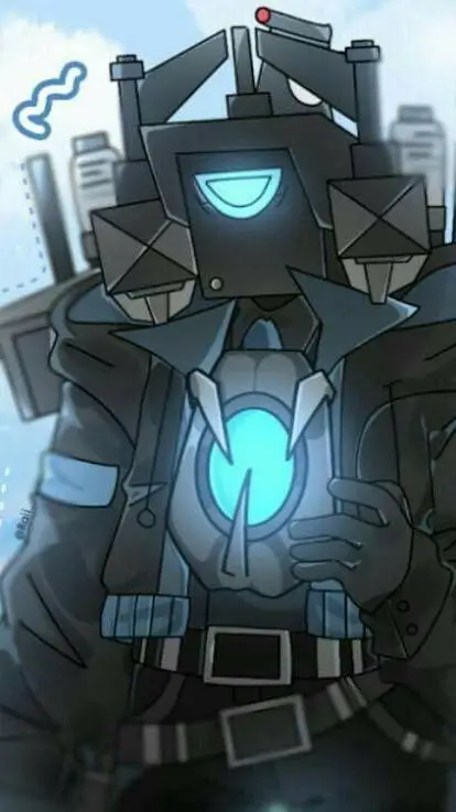ai character: Titan camara man  background