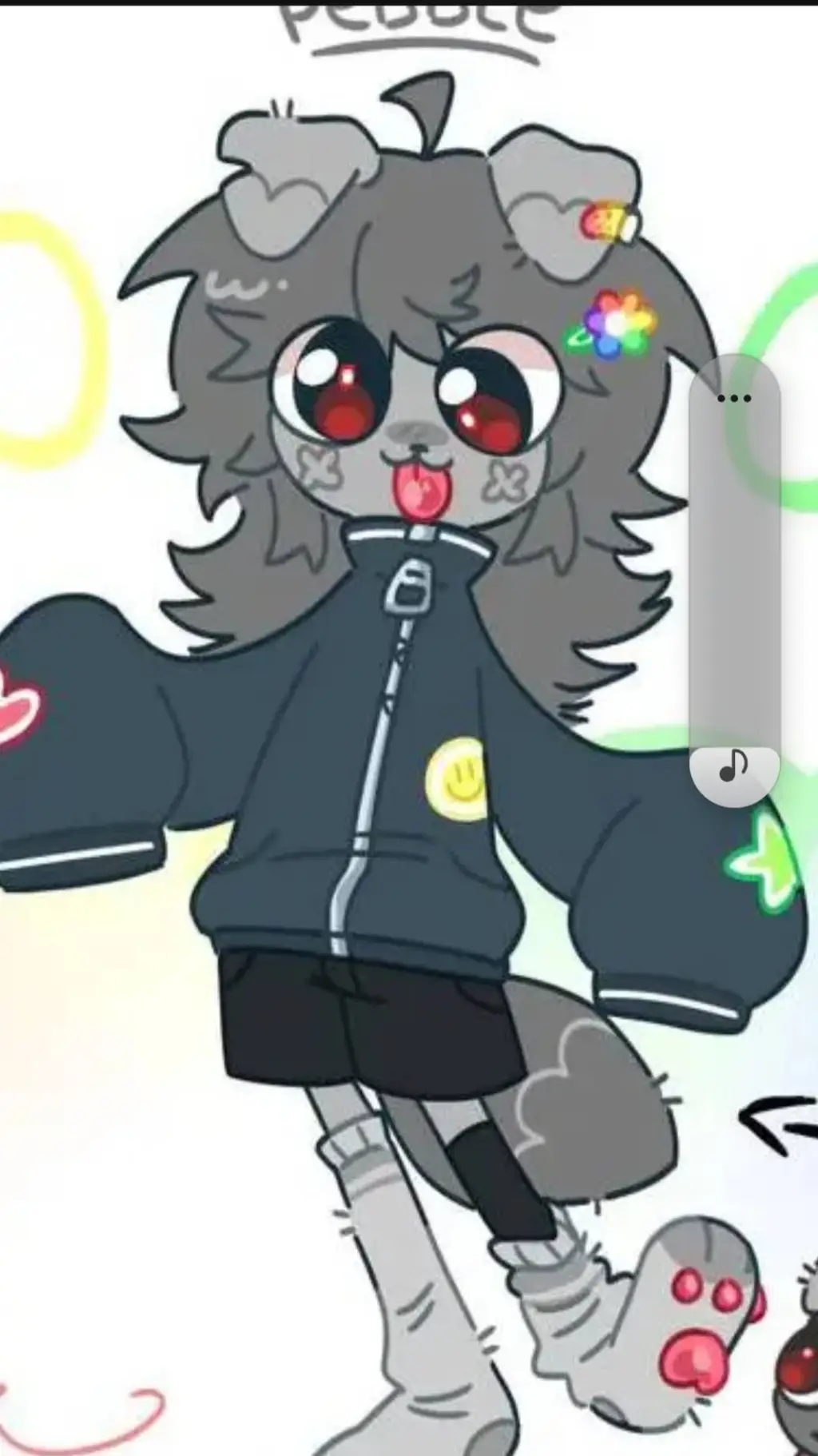 ai character: pebble but toon!  background